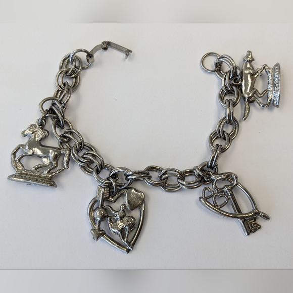 EVC SILVER TONE CHARM BRACELET - Picture 3 of 14